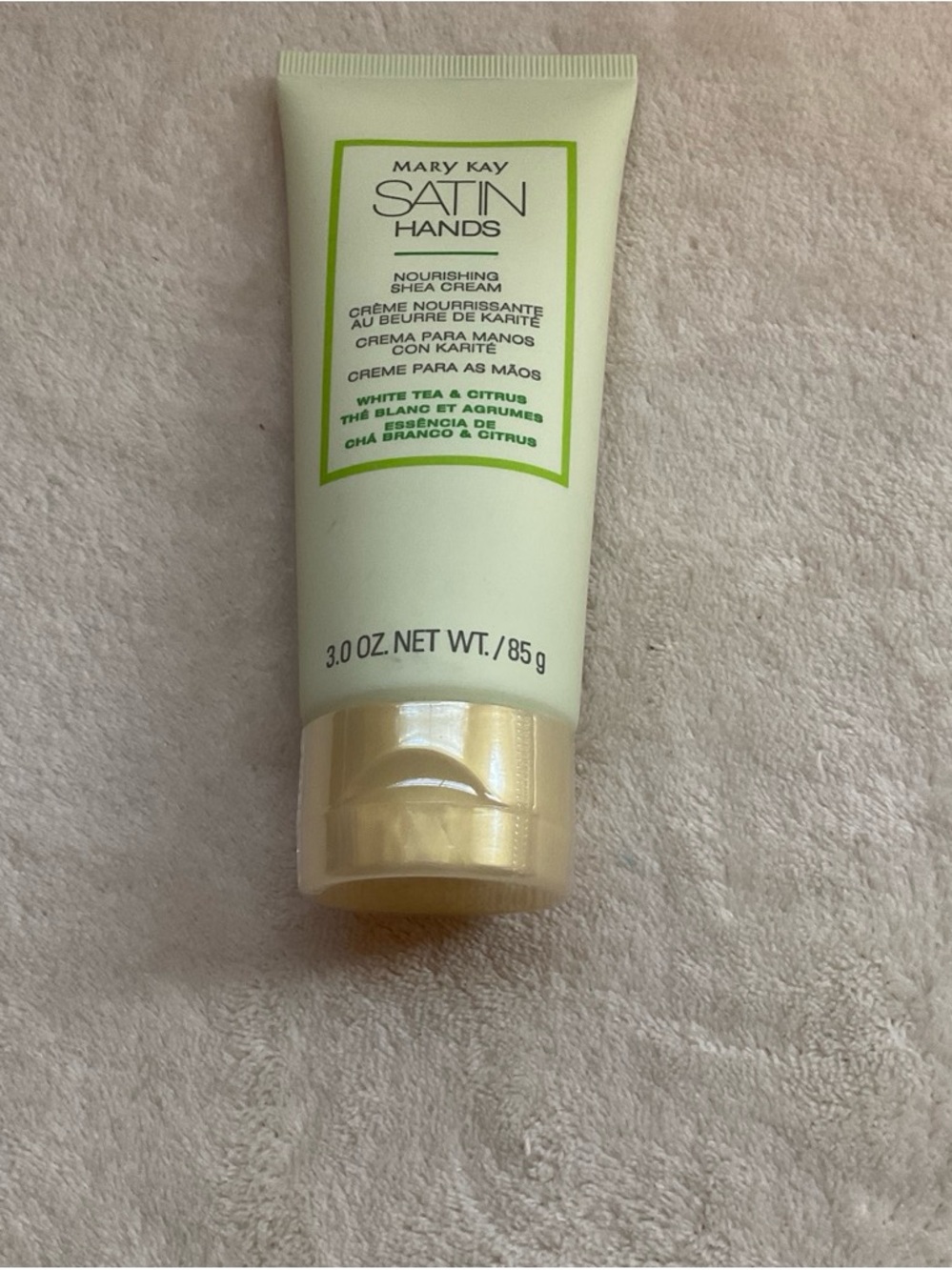 Mary Kay Satin Hands Nourishing Hand Cream - Light Green & Gold Cap